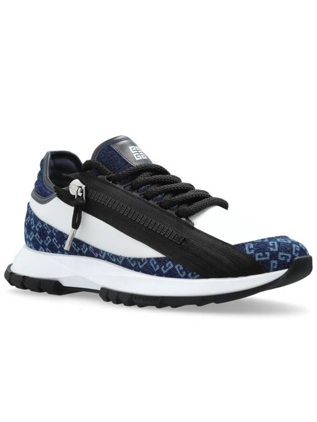 Spectre Monogram Leather Low Top Sneakers Dark Blue - GIVENCHY - BALAAN 4