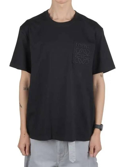 Relaxed Fit Cotton Short Sleeve T-Shirt Black - LOEWE - BALAAN 2