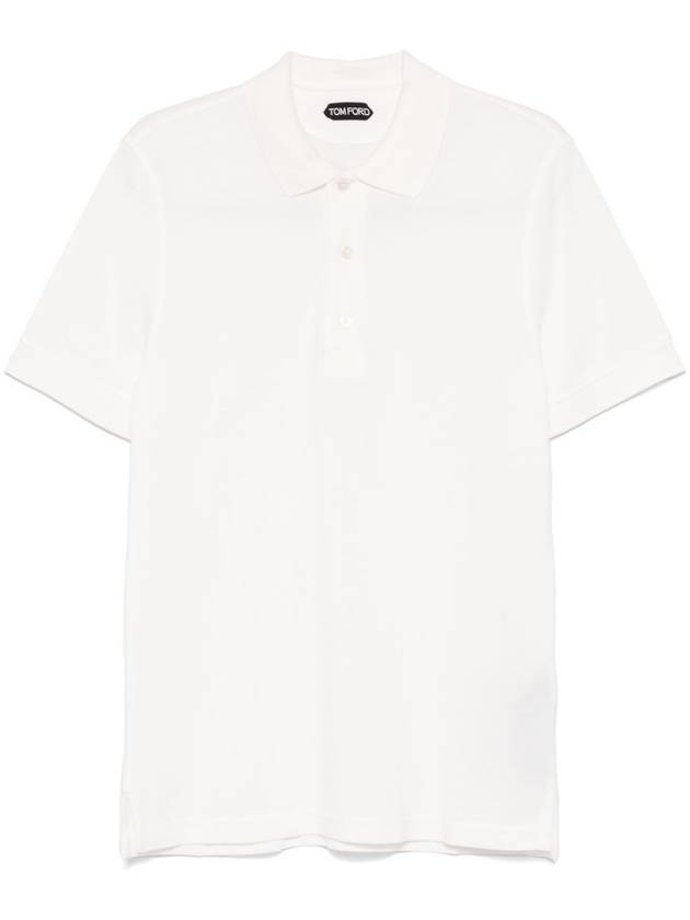 Cotton Short Sleeve Polo Shirt White - TOM FORD - BALAAN 2