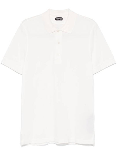 Cotton Short Sleeve Polo Shirt White - TOM FORD - BALAAN 2