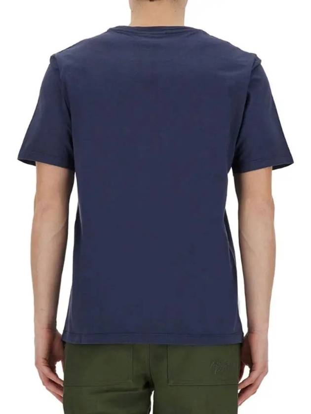 Chillax Fox Patch Regular Short Sleeve T-Shirt Navy - MAISON KITSUNE - BALAAN 4