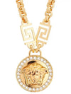 Medusa crystal cubic pendant chain necklace - VERSACE - BALAAN 1