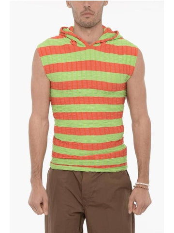 Stripe Hooded Sleeveless Green Orange - SUNNEI - BALAAN 1