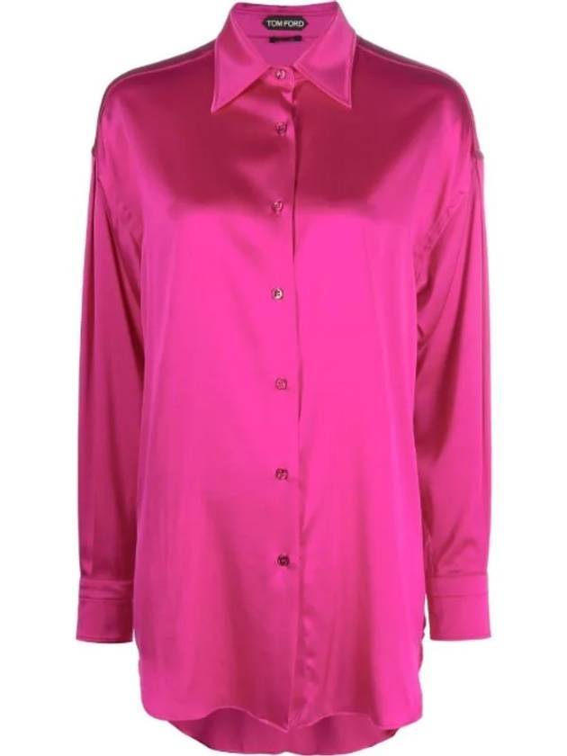 Satin Silk Long Sleeve Shirt Pink - TOM FORD - BALAAN 1