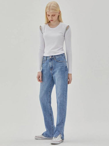 Straight Slit Long Jeans Indigo - RYUL+WAI: - BALAAN 1