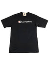 Heritage Shorts Direct Flock Script Short Sleeve T Shirt Black GT19 Y07954 BKC - CHAMPION - BALAAN 4