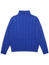 Men's Turtle Cable Sweater Blue SW22ISW01BL - SOLEW - BALAAN 3