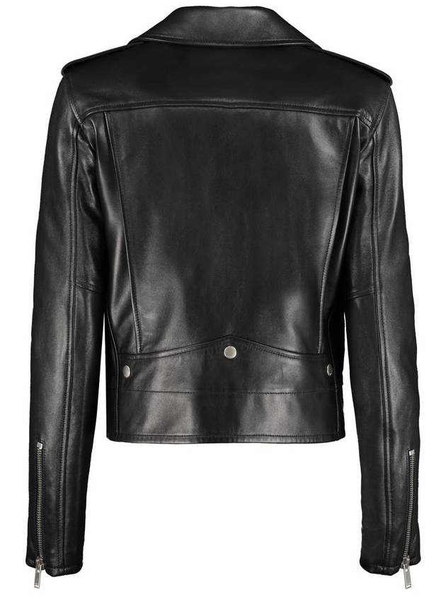 Classic Lambskin Biker Jacket Black - SAINT LAURENT - BALAAN 3