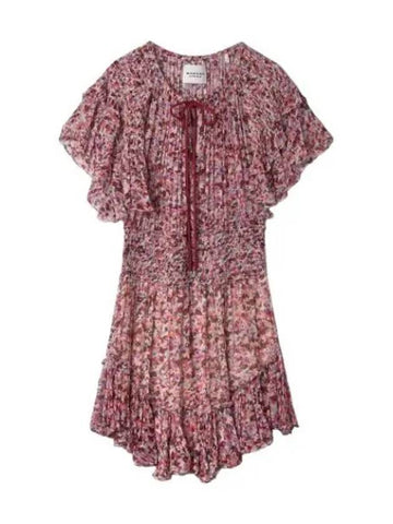 Florize print dress raspberry ecru - ISABEL MARANT - BALAAN 1