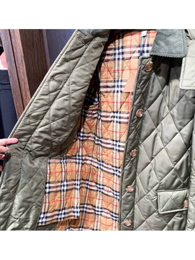 Dereham Long Quilted Parka Olive - BURBERRY - BALAAN 9