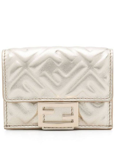 Fendi Embossed Ff Motif Uette Micro Trifold Wallet Accessories - FENDI - BALAAN 1