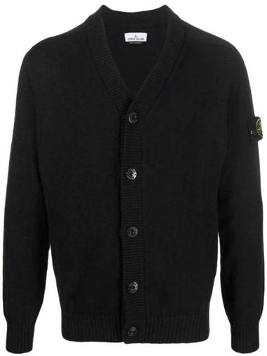 Waffen V-neck Cardigan Black - STONE ISLAND - BALAAN 1