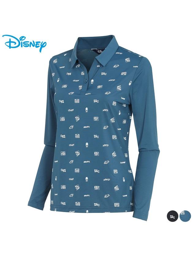 pattern spandex PK long sleeve collar t-shirt DN1LTS013 - DISNEY GOLF - BALAAN 1