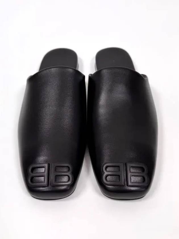 BB Logo Cozy Leather Slippers Black - BALENCIAGA - BALAAN 6