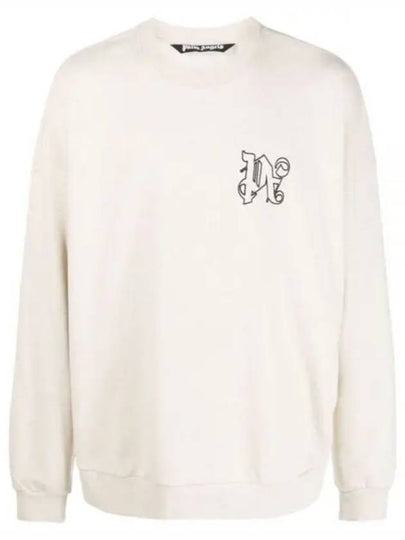 Monogram Logo Sweatshirt Natural - PALM ANGELS - BALAAN 2