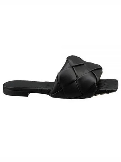 Women's Lido Leather Slippers Black - BOTTEGA VENETA - BALAAN 2