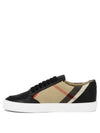 House Check Panel Leather Low Top Sneakers Black - BURBERRY - BALAAN 4