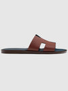 Men's Izmir Sandals Calfskin Brown Marine Blue Twotone - HERMES - BALAAN 8