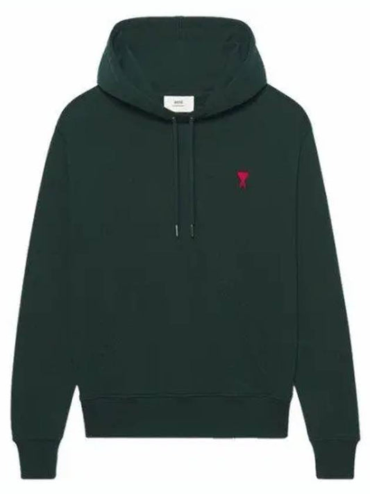 Mini Heart Logo Patch Embroidered Hoodie Green - AMI - BALAAN 2