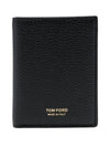 T Line Logo Fold Card Wallet Black - TOM FORD - BALAAN 2