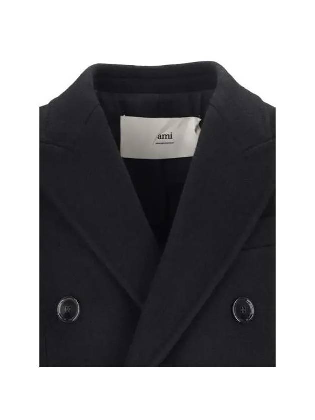 Wool Double Coat Black - AMI - BALAAN 5