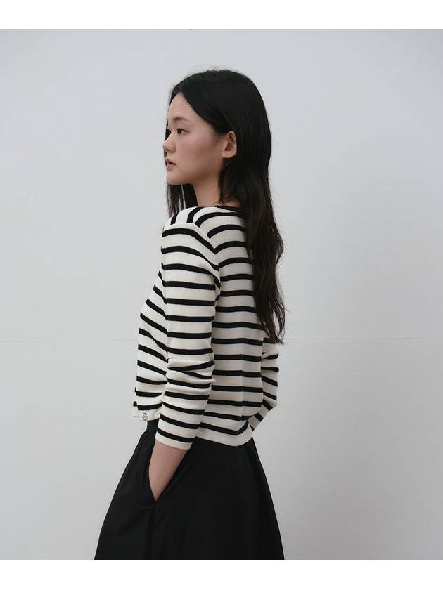 Striped shirring knit White - THE GREEN LAB - BALAAN 4