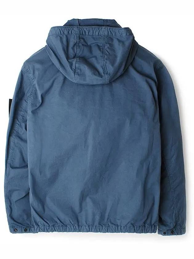 Cotton Twill Stretch Hooded Jacket Avio Blue - STONE ISLAND - BALAAN 3