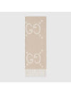 GG Cashmere Lamé Jacquard Scarf Camel - GUCCI - BALAAN 1