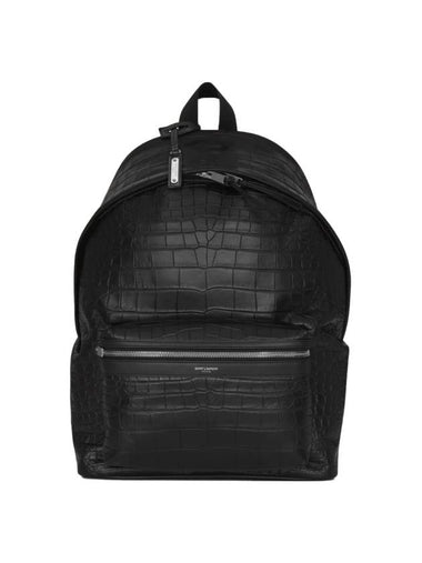 OS YSL Men s Crocodile Leather Embossed City Hunting Backpack - SAINT LAURENT - BALAAN 1