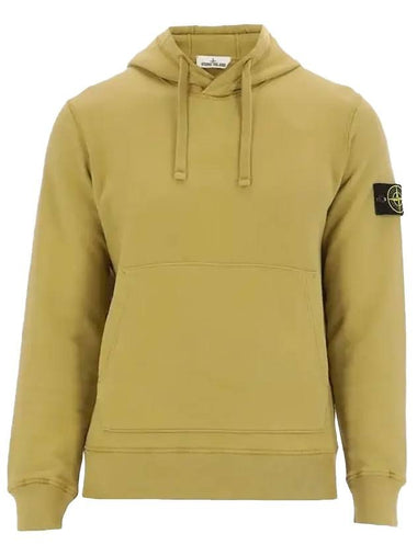 Wappen Patch Brushed Cotton Fleece Hoodie Dark Yellow - STONE ISLAND - BALAAN 1