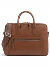 Logo Lettering Grained Leather Brief Case Brown - HUGO BOSS - BALAAN 2