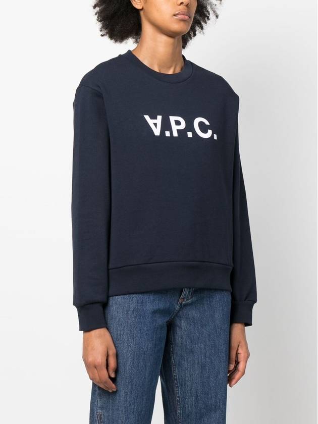 Elisa Logo Print Sweatshirt Navy - A.P.C. - BALAAN 4