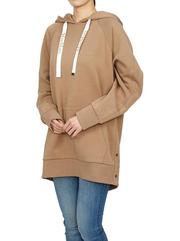 Ospite Embroidered Logo Hoodie Camel - MAX MARA - BALAAN 5