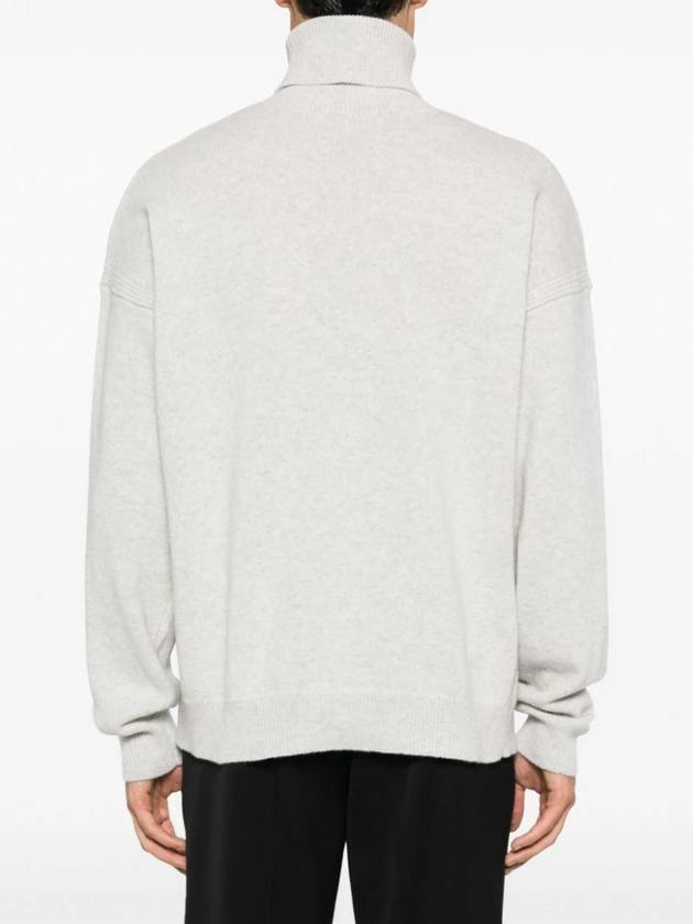 Fox Head Intarsia Comfort Turtleneck Light Grey - MAISON KITSUNE - BALAAN 5