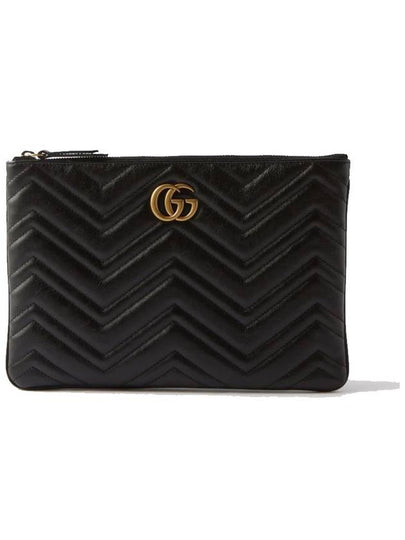 GG Marmont Leather Pouch Bag Black - GUCCI - BALAAN 2