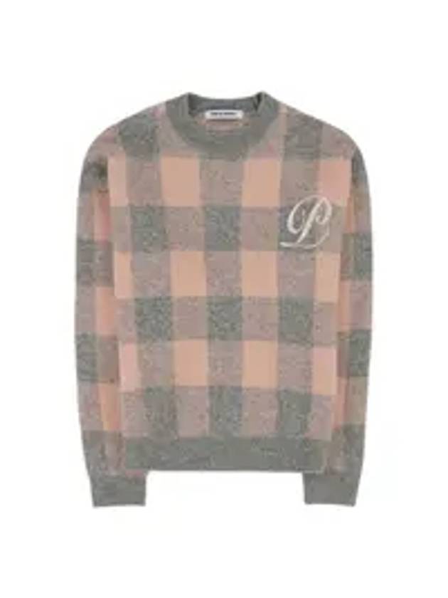 Tartan Check Alpaca Wool Blend Pullover Pink - PEOPLE OF THE WORLD - BALAAN 1