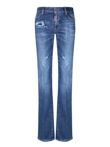 Denim Straight Pants S72LB0707 S30872 470 BLUE - DSQUARED2 - BALAAN 1