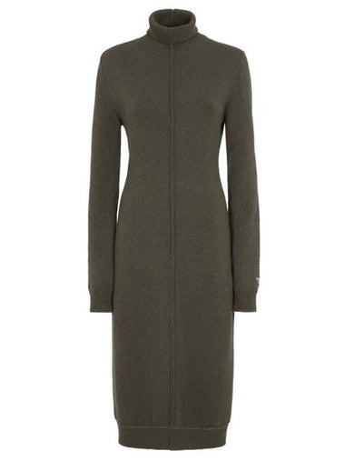 Cashmere Midi Dress Dark Green - FENDI - BALAAN 1