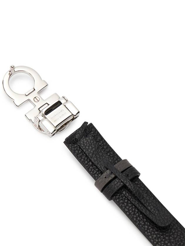 Women's Gancini Double-Sided Leather Belt Black - SALVATORE FERRAGAMO - BALAAN 6