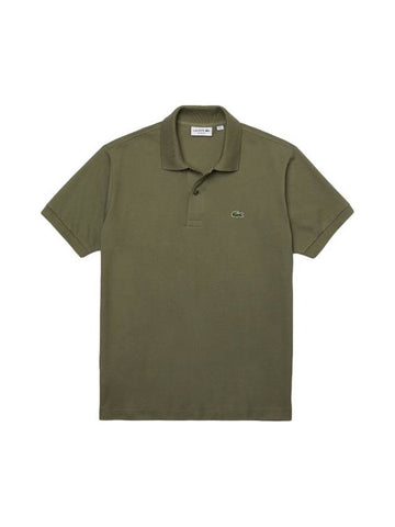 Men's Logo Classic Fit Cotton Short Sleeve Polo Shirt Green - LACOSTE - BALAAN 1