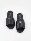 Logo Leather Slide Slippers Black - PRADA - BALAAN 2