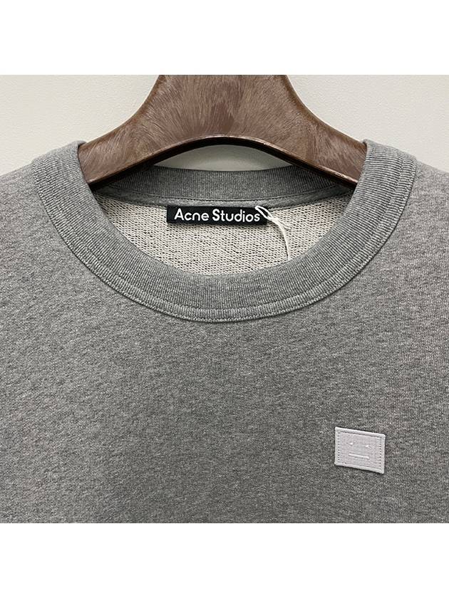 Logo Patch Regular Fit Crew Neck Sweatshirt Light Grey - ACNE STUDIOS - BALAAN 5