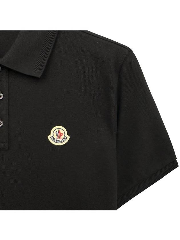 Logo Patch Short Sleeve Polo Shirt Black - MONCLER - BALAAN 4