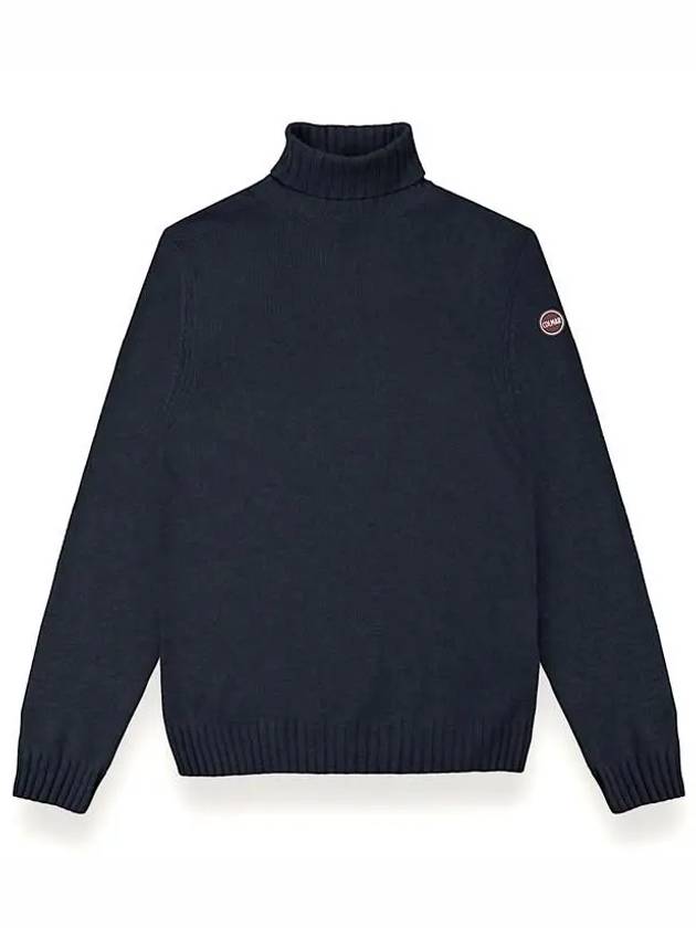 Le Pal logo patch cashmere blend turtleneck sweater black - COLMAR - BALAAN 1