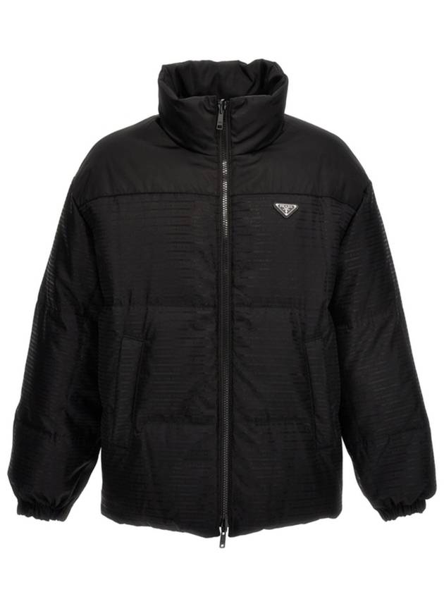 Medium-Length Re-Nylon Reversible Down Padded Jacket Black - PRADA - BALAAN 3