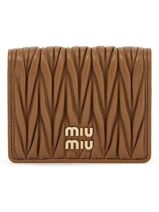 Matelasse Leather Half Wallet Caramel - MIU MIU - BALAAN 2