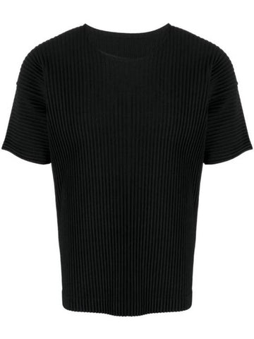 Basic Short Sleeve T-Shirt Black - ISSEY MIYAKE - BALAAN 1