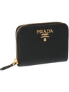 Metal Logo Saffiano Coin Card Wallet Black - PRADA - BALAAN 2