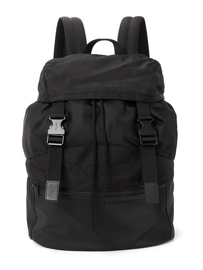 Backpack In Econyl And Vegetable-Tanned Leather Black - SAINT LAURENT - BALAAN 2