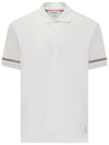 Lightweight Cotton Short Sleeve Polo Shirt White - THOM BROWNE - BALAAN 1